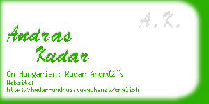 andras kudar business card